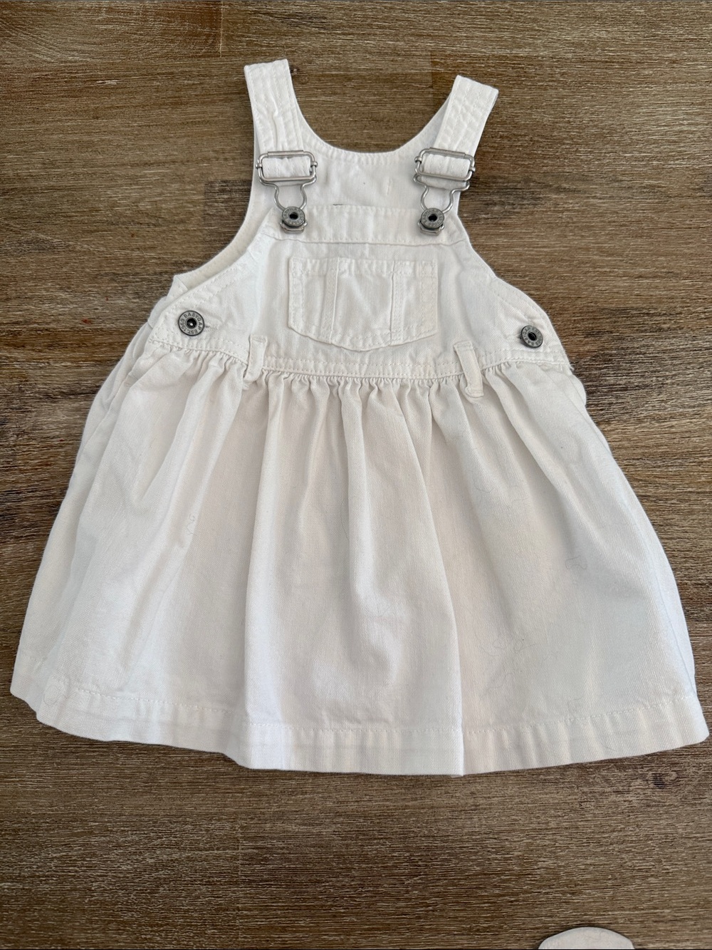 GAP White Pinafore Overall Dress with Front Pocket